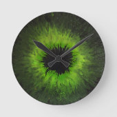 Green Iris Wall Clock Runde Wanduhr (Vorderseite)