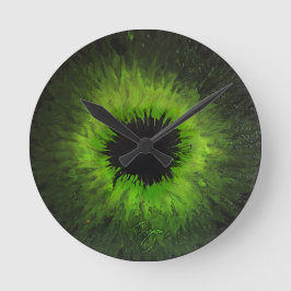Green Iris Wall Clock Runde Wanduhr