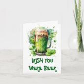 Green Irish Beer Clover Funny St Patricks Day Card Ankündigung (Vorderseite)