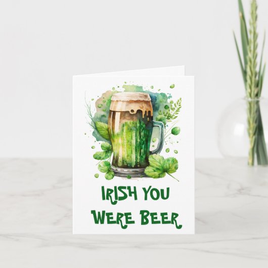 Green Irish Beer Clover Funny St Patricks Day Card Ankündigung (Vorderseite)