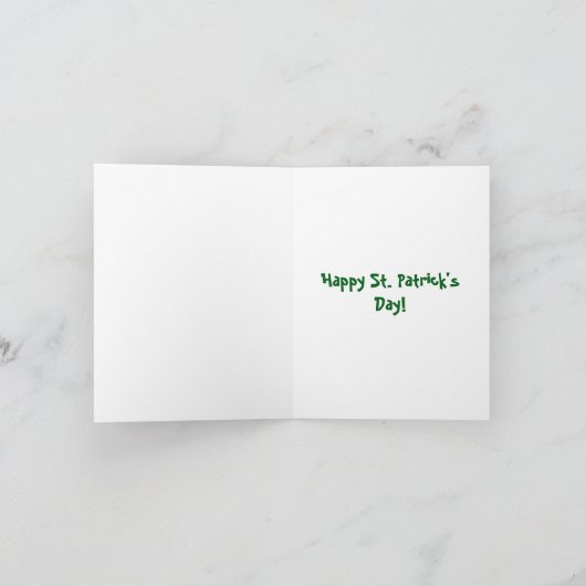 Green Irish Beer Clover Funny St Patricks Day Card Ankündigung (Innenseite)