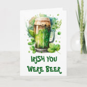 Green Irish Beer Clover Funny St Patricks Day Card Ankündigung (Vorderseite)
