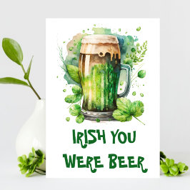 Green Irish Beer Clover Funny St Patricks Day Card Ankündigung