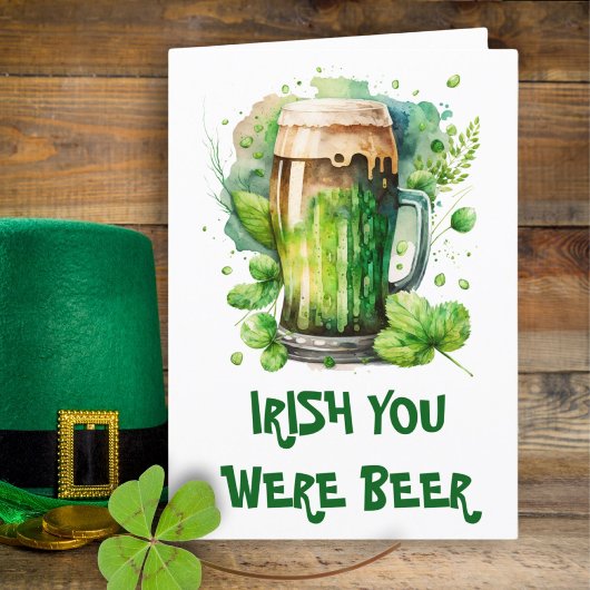 Green Irish Beer Clover Funny St Patricks Day Card Ankündigung