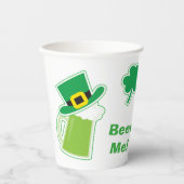 Green Irish Beer Me St Patrick's Day Pappbecher (Vorderseite)