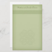 Green Irish Celtic Knot Personalisiert Stationary Briefpapier (Vorne/Hinten)