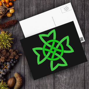 Green Irish Celtic Knot Postkarte
