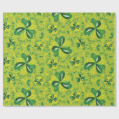 Green Irish Clover Pattern Geschenkpapier (Flach)