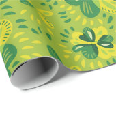 Green Irish Clover Pattern Geschenkpapier (Rolleneckpunkt)
