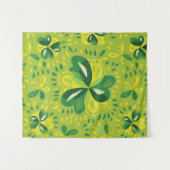 Green Irish Clover Pattern Wandteppich (Vorderseite (Horizontal))