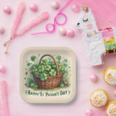 Green Irish Clover St Patrick's Day Paper Plate Pappteller (Party)