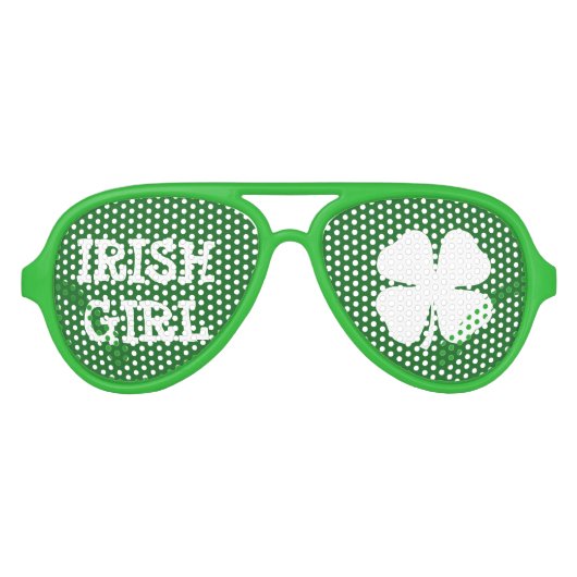 Green Irish Girl St Patricks Day Party Sonnenbrille (Vorderseite)