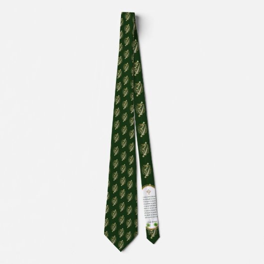 Green Irish Harp & Kleeblatt St Patrick Neck Tie Krawatte (Vorderseite)