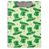 Green Irish Hat-Muster , Art Patrick's Day Design Klemmbrett (Vorderseite)