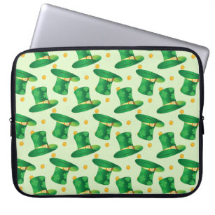 Green Irish Hat-Muster , Art Patrick's Day Design Laptopschutzhülle