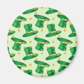 Green Irish Hat-Muster , Art Patrick's Day Design Magnet (Vorne)