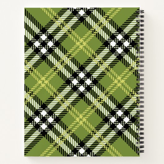 Green Irish Kariert Pattern Notizblock (Rückseite)