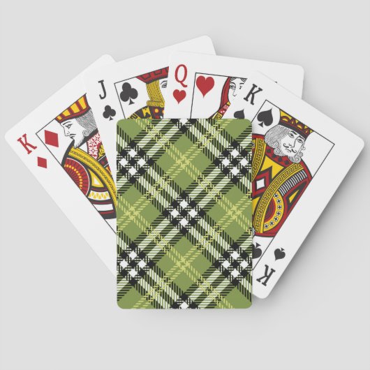 Green Irish Kariert Pattern Spielkarten (Rückseite)