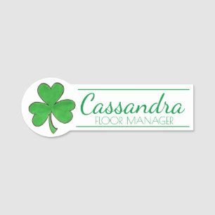 Green Irish Kleeblatt Clover St. Patrick's Day Namensschild
