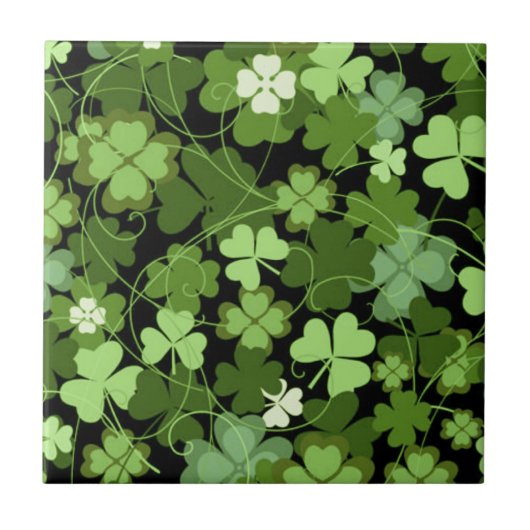 Green Irish Kleeblatt Fliese (Vorderseite)