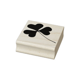 Green Irish Kleeblatt Floral - Long Stem Gummistempel