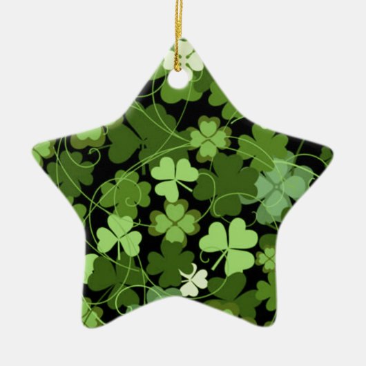 Green Irish Kleeblatt Keramik Ornament (Vorne)