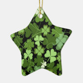 Green Irish Kleeblatt Keramik Ornament (Links)