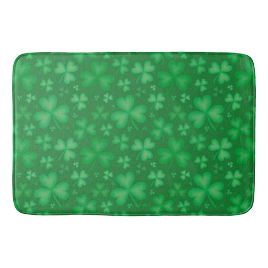 Green Irish Kleeblatt Pattern Bath Mat Badematte (Vorderseite)