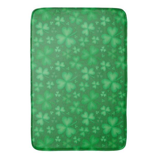 Green Irish Kleeblatt Pattern Bath Mat Badematte (Vorderseite Vertikal)
