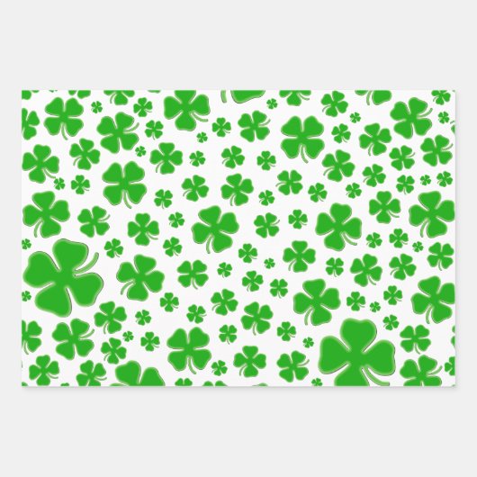 Green Irish Kleeblatt Pattern - St Patrick's Day W Geschenkpapier Set (Vorderseite 3)