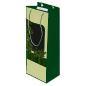 Green Irish Kleeblatt personalisiert Hochzeit Geschenktüte Für Weinflaschen (Rückseite Schrägansicht)