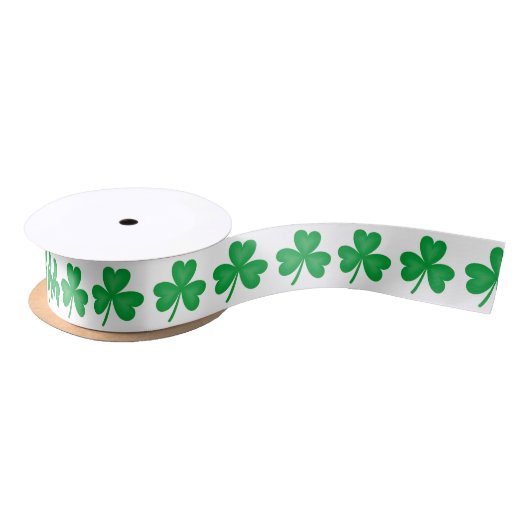 Green Irish Kleeblatt Satin Ribbon Satinband (Spule)
