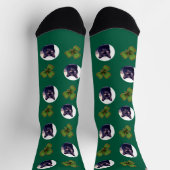 Green Irish Kleeblatt und Foto Custom Face Socks Socken (Oben)