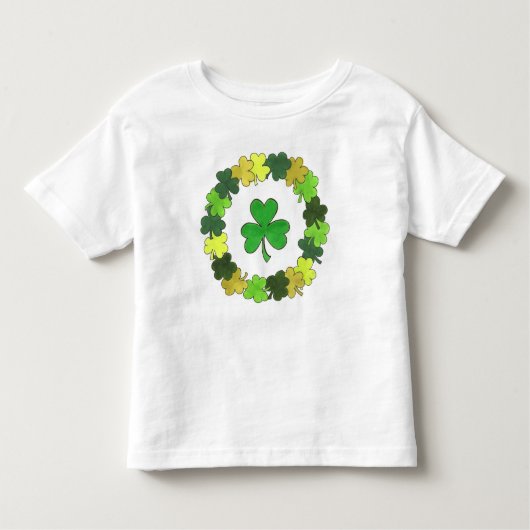 Green Irish Kleeblatt Wreath St. Patrick's Day Kleinkind T-shirt (Vorderseite)