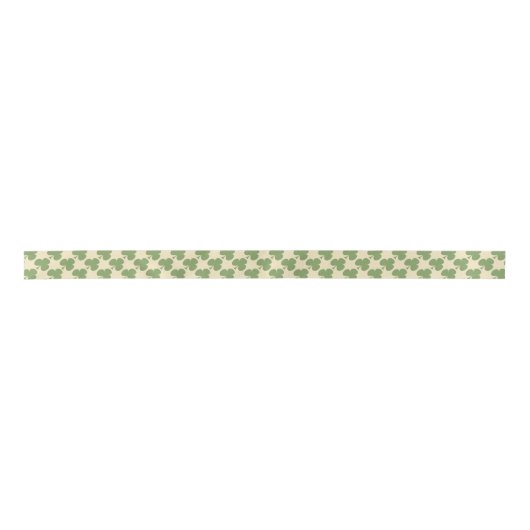 Green Irish Kleeblatts Pattern Satinband (Vorderseite)