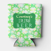 Green Irish Kleeblatts St Patricks Watercolor Beer Dosenkühler (Vorderseite)