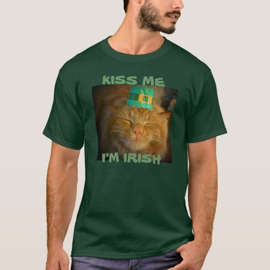 Green Irish Orange Cat will Kuss T-Shirt (Vorderseite)