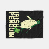 Green Irish Penguin Cute St Patricks Day Animal Lo Fleecedecke (Vorderseite (Horizontal))