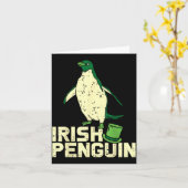 Green Irish Penguin Cute St Patricks Day Animal Lo Karte (Gelbe Blume)