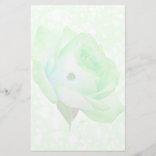 Green Irish Rose Stationery Briefpapier (Rückseite)