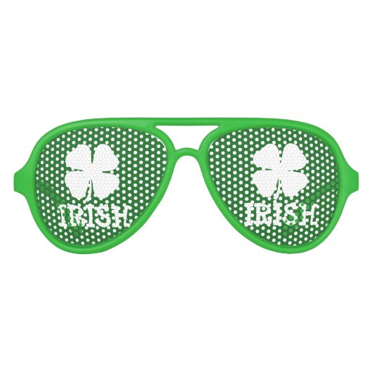 Green Irish St Patricks Day Kleeblatt Party Partybrille (Vorderseite)