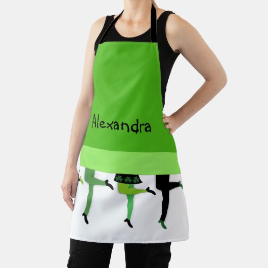 Green Irish Stepdancers' Legs Comical Schürze (InSitu)