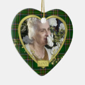 Green Irish Tartan Memorial Heart Foto Weihnachten Keramikornament (Rechts)
