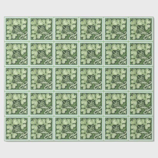 Green Irish Tiled Geschenkpapier (Flach)