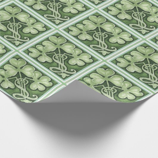 Green Irish Tiled Geschenkpapier (Ecke)