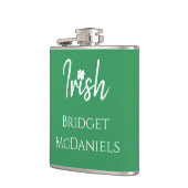 Green Irish Vierblättriges Kleeblatt St Patricks D Flachmann (Links)