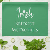 Green Irish Vierblättriges Kleeblatt St Patricks D Geschirrtuch (Gefaltet)
