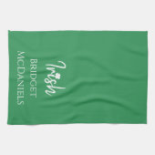 Green Irish Vierblättriges Kleeblatt St Patricks D Geschirrtuch (Horizontal)
