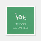 Green Irish Vierblättriges Kleeblatt St Patricks D Serviette (Vorderseite)