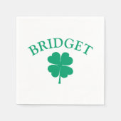 Green Irish Vierblättriges Kleeblatt St Patricks D Serviette (Vorderseite)